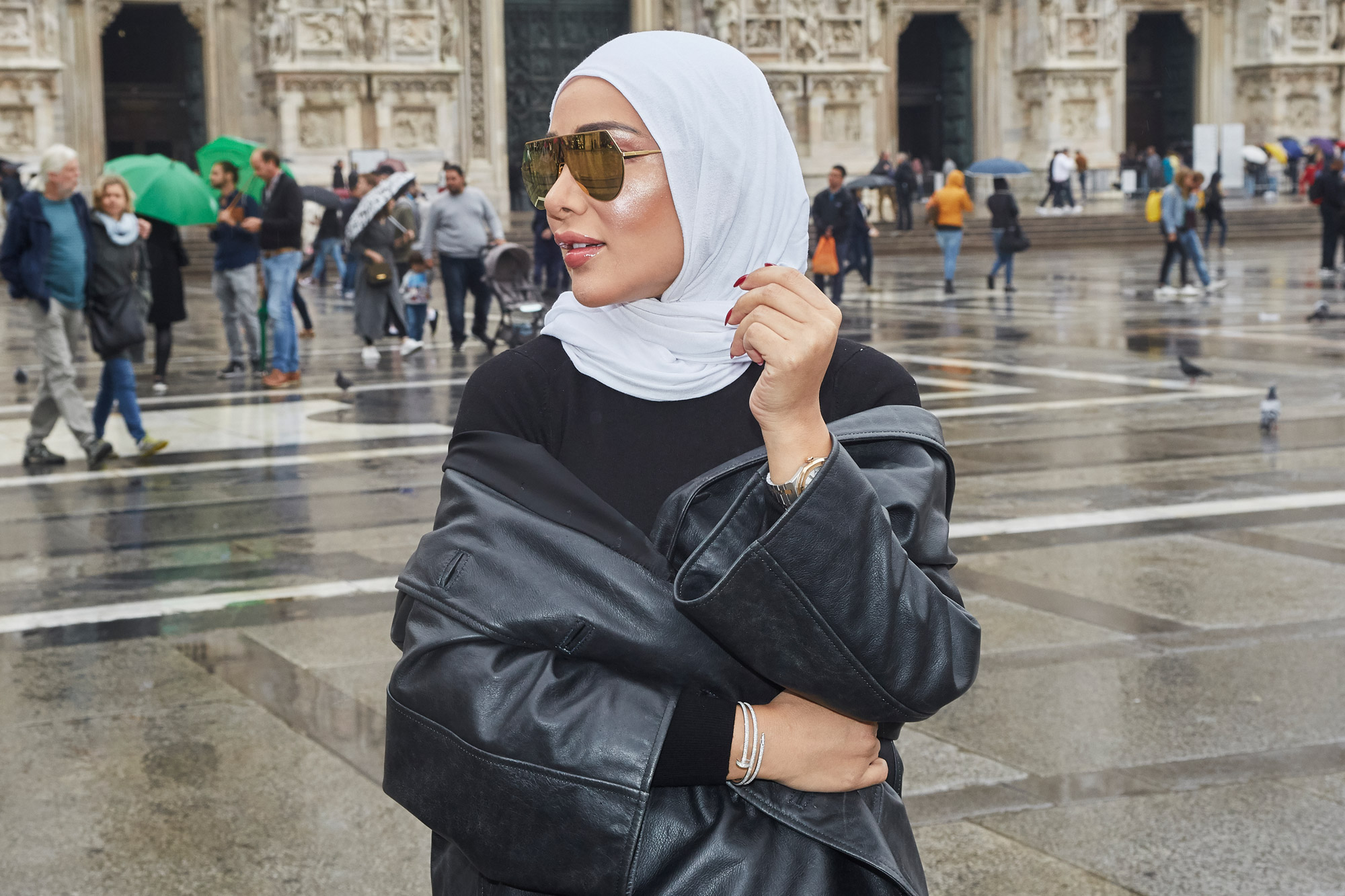 Fashionable photoshoot in Milan